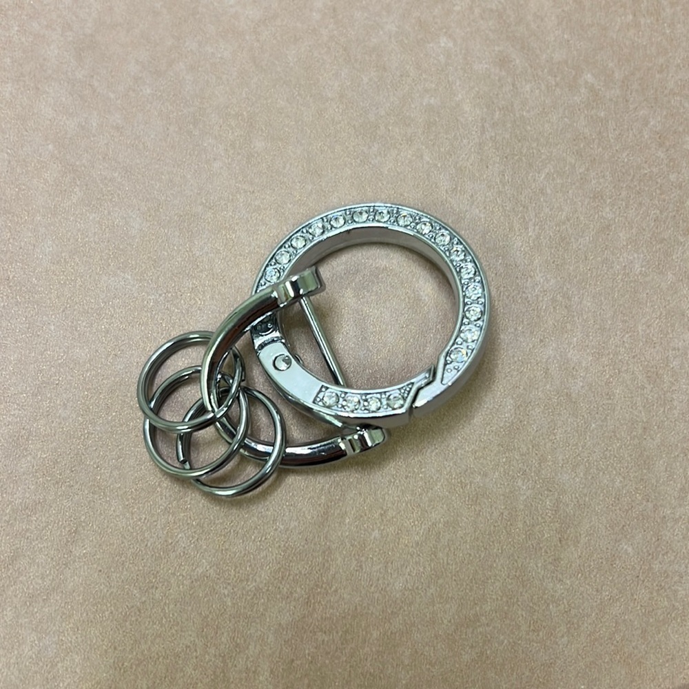 Silver keychain - bling & multiple rings
